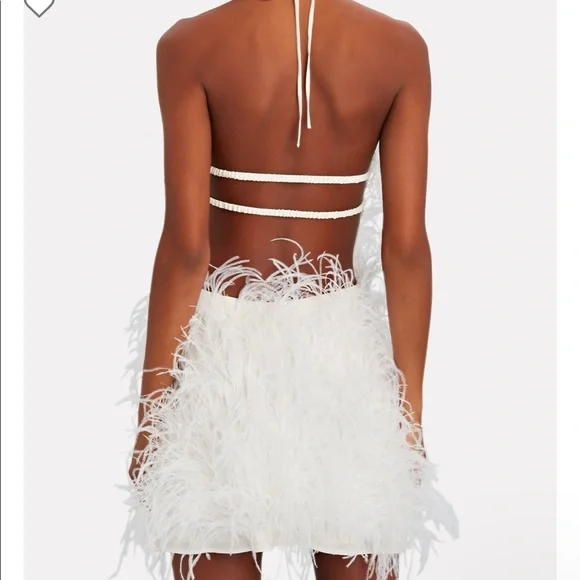 Cult Gaia Valé Ostrich Feather Halter Mini Dress - Picture 7 of 17